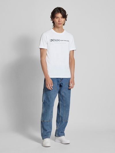 Tom Tailor Denim T-shirt z okrągłym dekoltem Biały 1