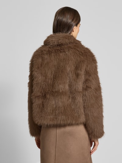OPUS Kurtka ze sztucznego futra model ‘Hajora’ Średniobrązowy 5