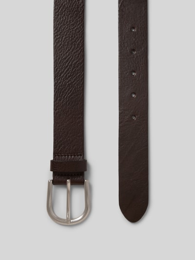 Produktfoto, Gürtel aus echtem Rindsleder Modell 'Jeanser' van Weinmann, damesriem met pinsluiting, structuurpatroon, breedte maat 80: 3 cm, donkerbruin leer