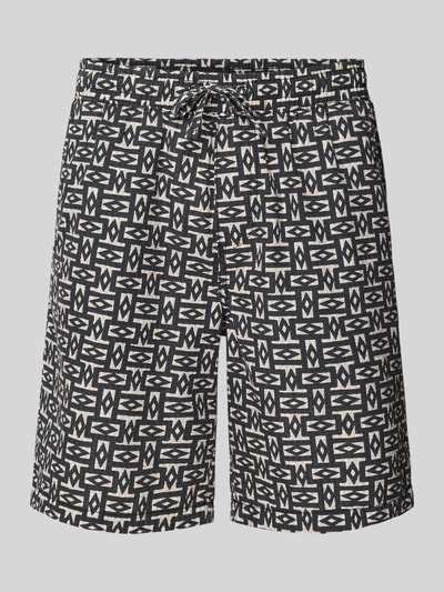 Jack & Jones Regular fit korte broek met all-over print, model 'JAIDEN' Zwart - 2