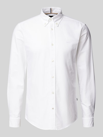 BOSS Regular Fit Business-Hemd mit Button-Down-Kragen Modell 'Roan' Weiss 2