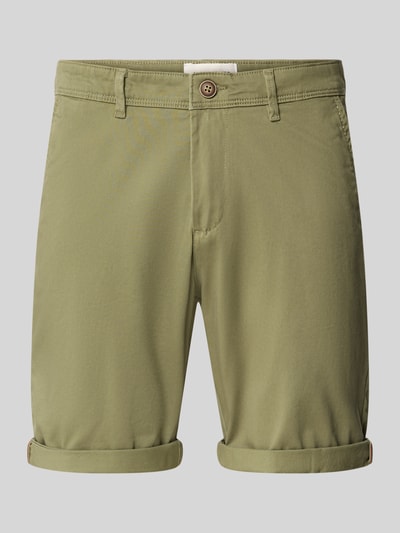 Productfoto, Regular Fit Shorts met steekzakken model 'BOWIE' van Jack & Jones, mix van katoen en elastaan, omslag, heren, groen