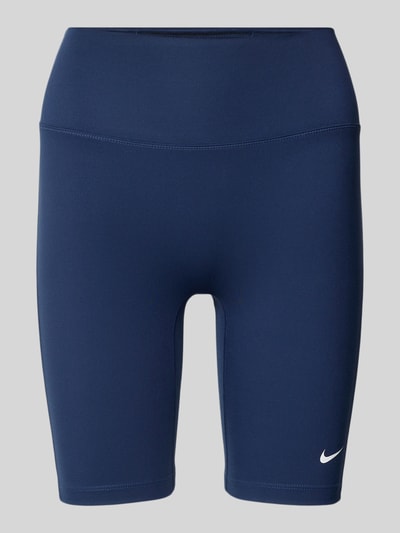 Produktfoto, Radlerhose mit elastischem Bund und Logo von NIKE TRAINING in Dunkelblau, Material-Mix mit Stretch-Anteil, körpernahe Passform.