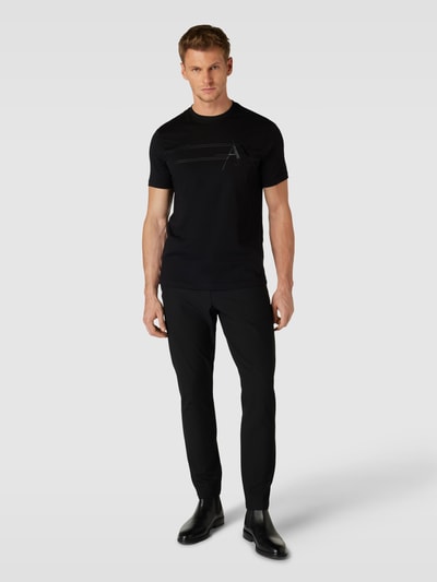 ARMANI EXCHANGE T-shirt met labelprint Zwart - 1