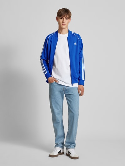 adidas Originals Bluza rozpinana z wyhaftowanym logo Królewski niebieski 1