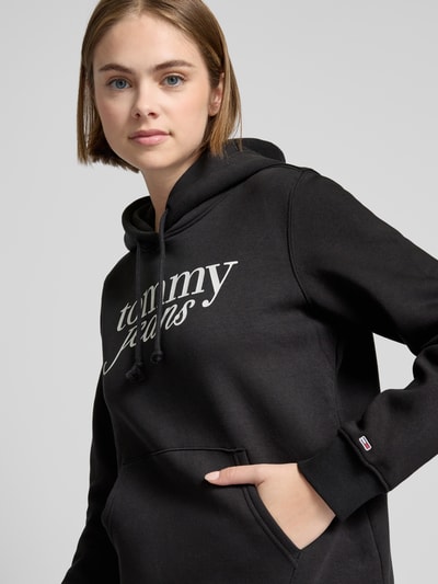 Tommy Jeans Regular fit hoodie met labelprint Zwart - 3