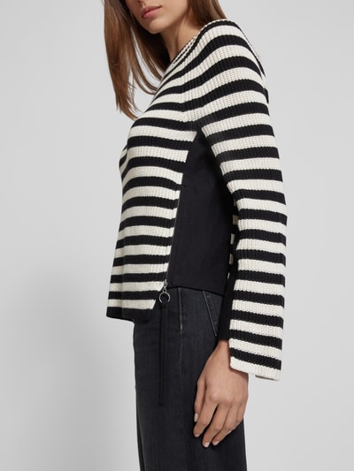 Oui Gebreide pullover met labeldetails Zwart - 3