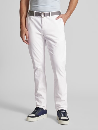 MCNEAL Slim Fit Chino mit Gürtel Weiss 4