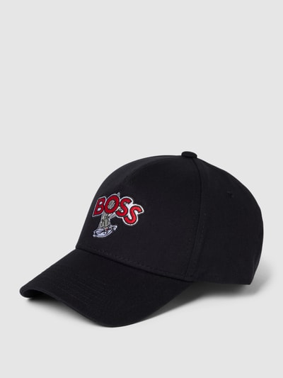 BOSS Cap mit Label-Stitching Schwarz 1