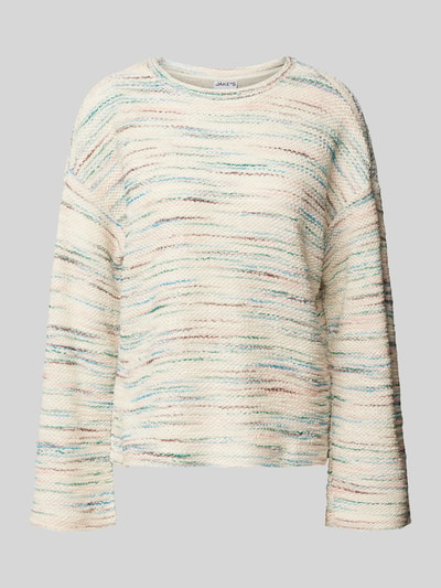 Jake*s Casual Strickpullover mit Rundhalsausschnitt Ecru 2