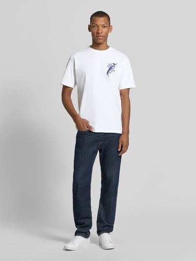 Scotch & Soda Oversized T-Shirt mit Logo-Stitching Weiss 1