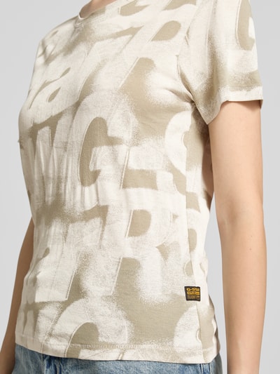 G-Star Raw T-Shirt mit Rundhalsausschnitt und Label-Detail Beige 3
