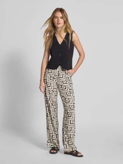 Christian Berg Woman Spodnie materiałowe z wiskozy z wpuszczanymi kieszeniami i elastycznym pasem Czarny 1