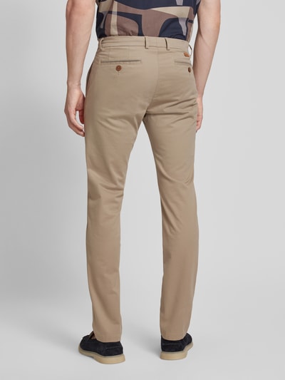 bugatti Slim Fit Stoffhose mit Gesäßtaschen Beige 5