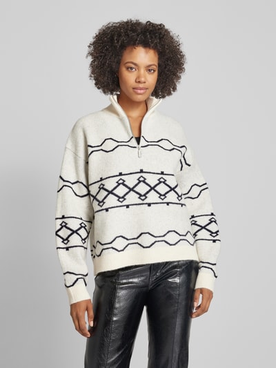 B.Young Gebreide pullover met schipperskraag, model 'BYmassi' Ecru - 4