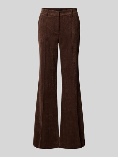 Luisa Cerano Wide Leg Hose mit Strukturmuster Dunkelbraun 2