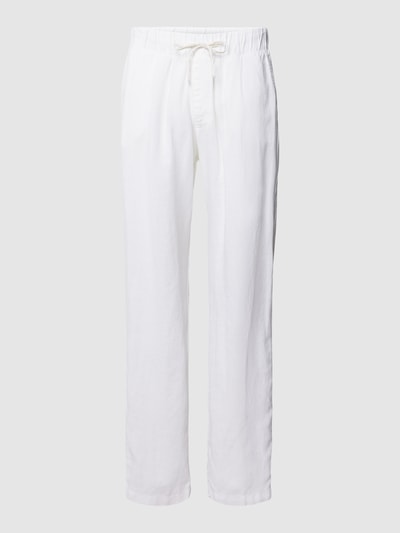 Christian Berg Woman Regular fit linnen broek met elastische band in terracotta online kopen | P&C