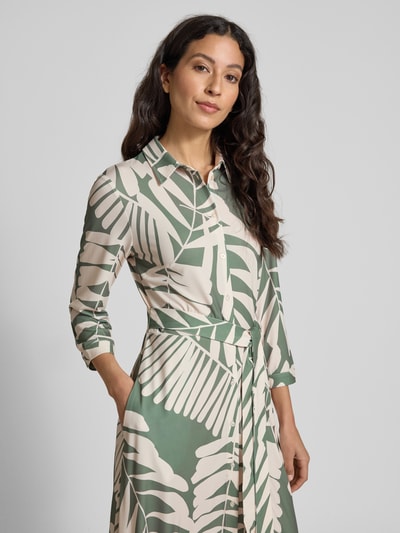 Oui Sukienka koszulowa z wiązanym paskiem Khaki 3