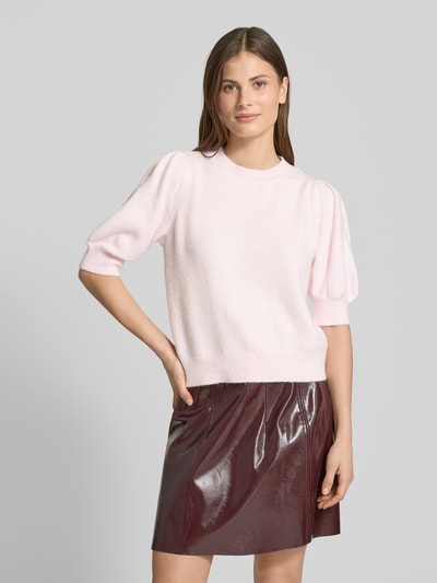 Vero Moda Regular Fit Strickpullover mit Puffärmeln Modell 'DOFFY' Pink Melange 4