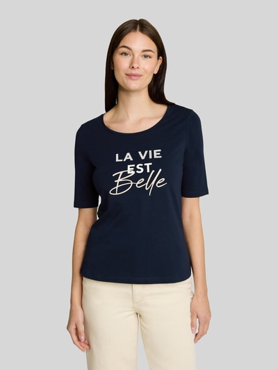 Tom Tailor Regular Fit T-Shirt aus Baumwoll-Mix Marine 4