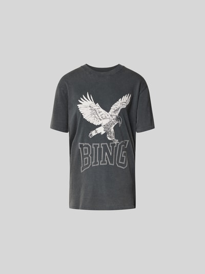 Anine Bing T-Shirt mit Label-Print Dunkelgrau 2