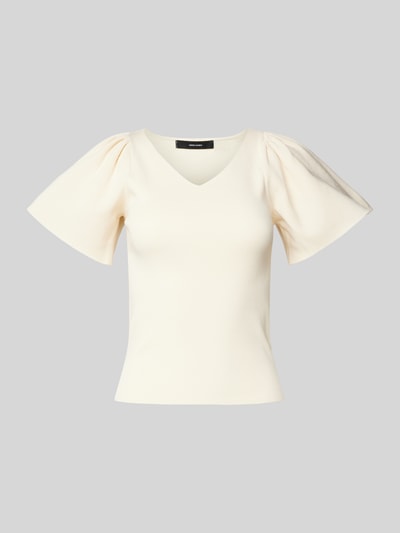 Vero Moda Gebreid shirt met vlindermouwen, model 'GINNY' Ecru - 2