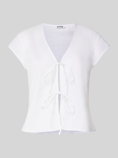 WEEKDAY Regular Fit Bluse mit Schnürung Modell 'Lizzard' Offwhite 2