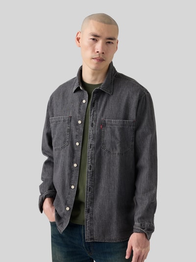 Levi's® Koszula casualowa o kroju regular fit z kieszeniami na piersi Grafitowy 1
