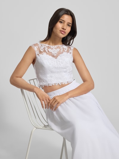 Laona Regular Fit Abendkleid mit floralem Spitzenbesatz Weiss 3