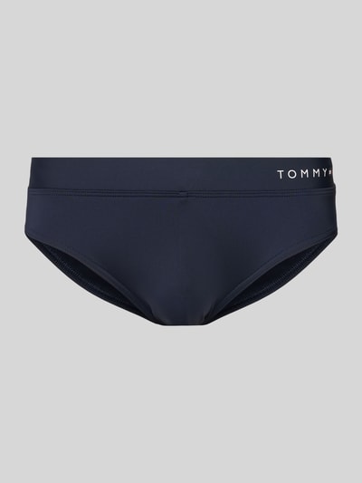 Tommy Hilfiger Badehose mit Allover-Label-Print Dunkelblau 1