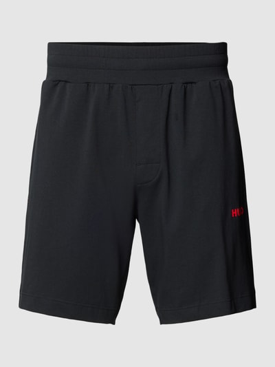 HUGO Regular Fit Sweatshorts mit Label-Print Black 2