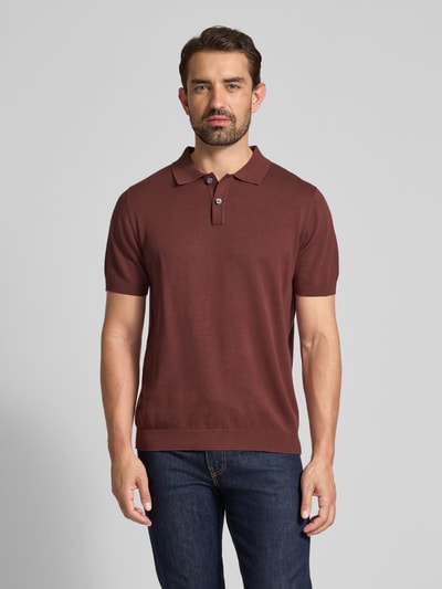 Christian Berg Men Regular Fit Poloshirt mit kurzer Knopfleiste Metallic Rot 4