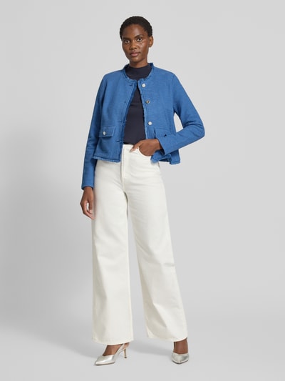 More & More Blazer mit Fransen Blau 1