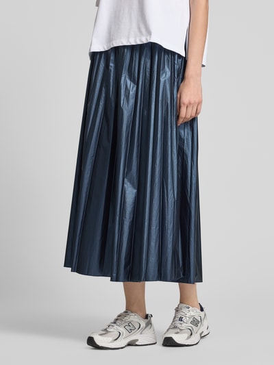Smith and Soul Midirok in metallic look met plissévouwen Marineblauw - 4