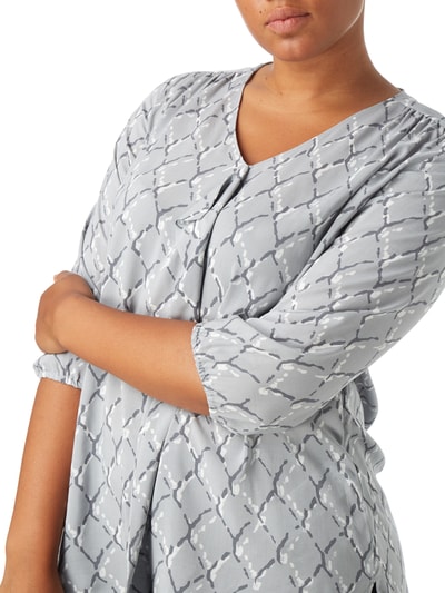 Samoon PLUS SIZE - Blusenshirt mit Rautenmuster Mittelgrau 2