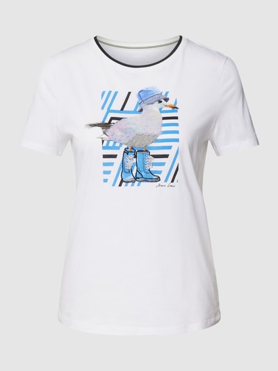 Marc Cain T-Shirt mit Motiv-Print Weiss 2