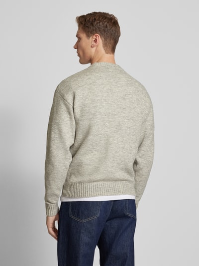 Jack & Jones Strickpullover mit gerippten Abschlüssen Modell 'OLLIE' Hellgrau Melange 5