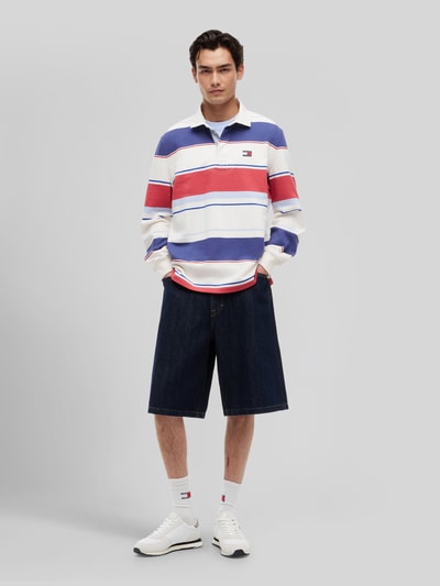 Tommy Jeans Regular Fit Rugbyshirt aus reiner Baumwolle Ecru 1