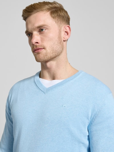 Tom Tailor Regular Fit Strickpullover aus reiner Baumwolle Hellblau 3