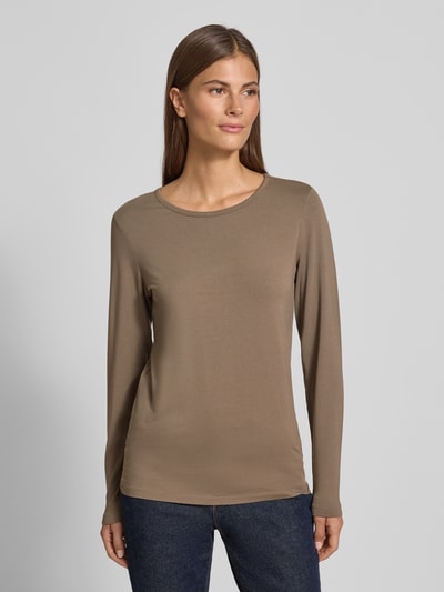 FREE/QUENT Shirt met lange mouwen en ronde hals, model 'Liana' Taupe - 4