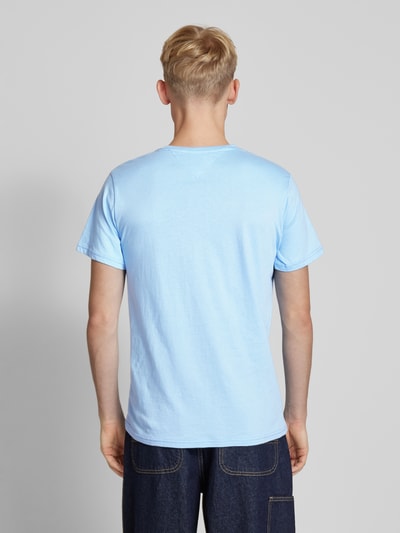 Tommy Jeans Slim fit T-shirt met labelprint, model 'ESSENTIAL' Lichtblauw - 5