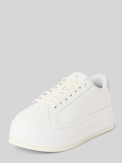 Calvin Klein Jeans Ledersneaker mit Plateausohle Weiss 1