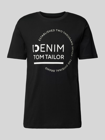 Tom Tailor Denim T-shirt z okrągłym dekoltem Czarny 2