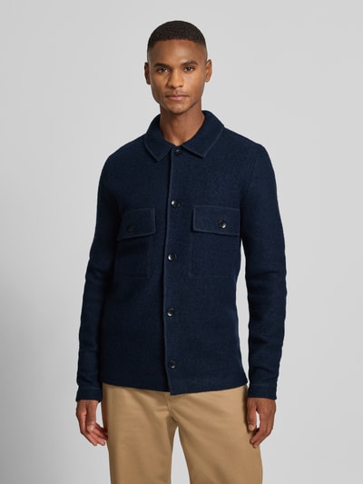 SELECTED HOMME Regular Fit Hemdjacke aus reiner Wolle Modell 'NEALY' Dunkelblau 4