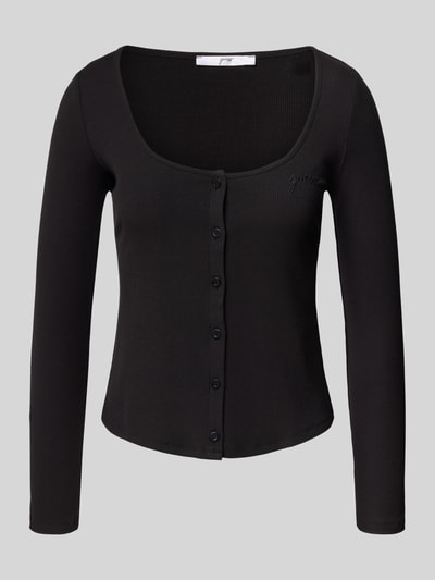 Guess Pyjamabovendeel met structuurmotief, model 'Lia' Zwart - 1