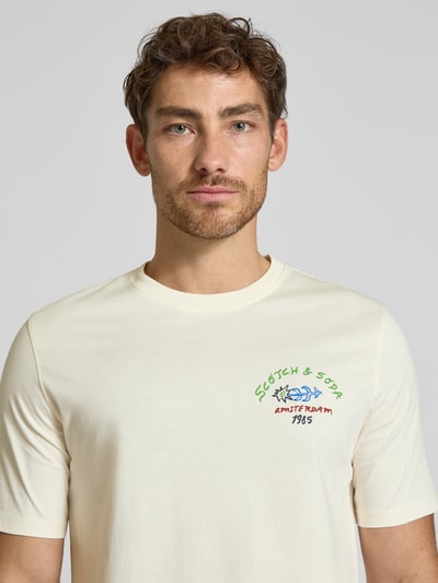Scotch & Soda T-Shirt mit Label-Print Offwhite 3