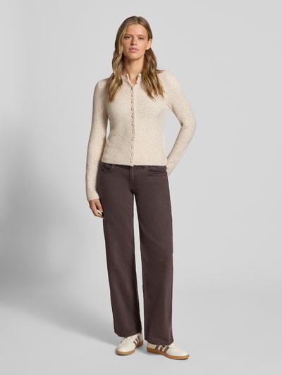 Topshop kardigan rozpinany o kroju slim fit z dodatkiem wełny model 'Sia' Biały 1