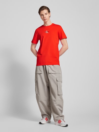 Calvin Klein Jeans T-Shirt mit Rundhalsausschnitt Rot 1