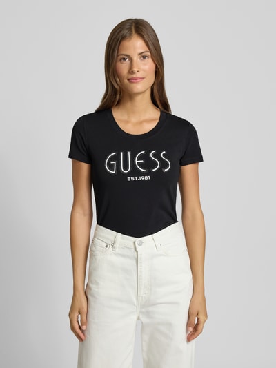 Guess T-Shirt mit Label-Detail Black 4