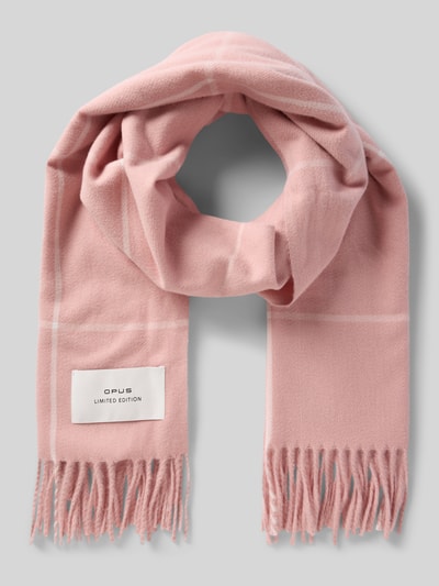 OPUS Szal z detalem z logo model ‘Avidane’ Jasnoróżowy 1